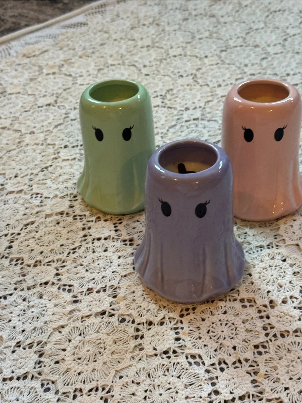 DW Home Pastel Ghost Votive Holders in Lavender, Mint, Blush